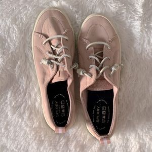 Sperry light pink leather boat shoe
